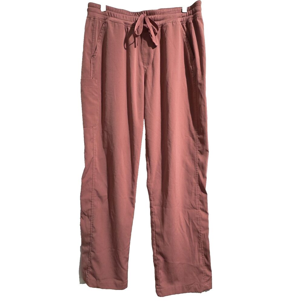 Willow Brook Bella Cargo Scrub Pants Women’s Large Rose Pink Drawstring Stretch